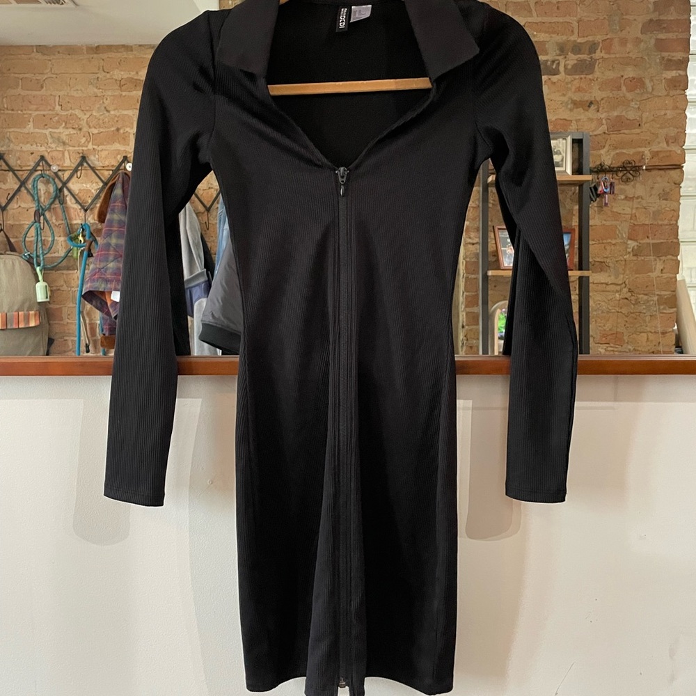 Divided Black Long Sleeve Bodycon Dress